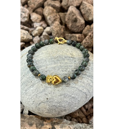 Bracelet en acier inoxydable et Vert d'Orezza