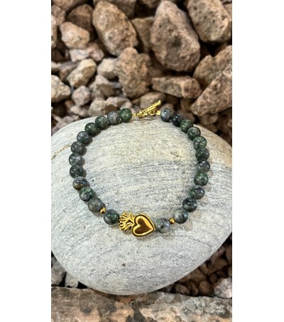 Bracelet en acier inoxydable et Vert d'Orezza