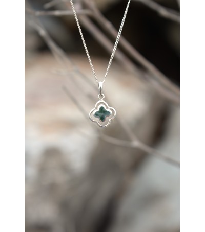 copy of Pendentif argent massif et Vert d'Orezza