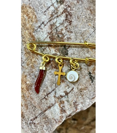 copy of Sterling silver brooch with the Eye of Saint Lucia