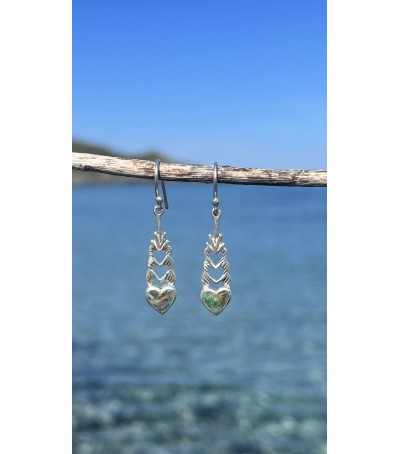 copy of Boucles oreilles argent massif et Vert d'Orezza