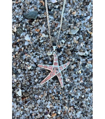 Pendentif argent massif et Rouge de Porto