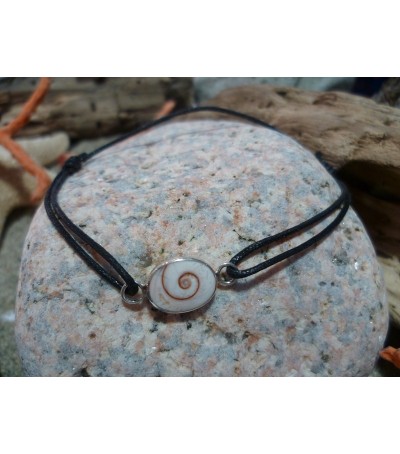 Bracelet argent massif et oeil de Sainte Lucie