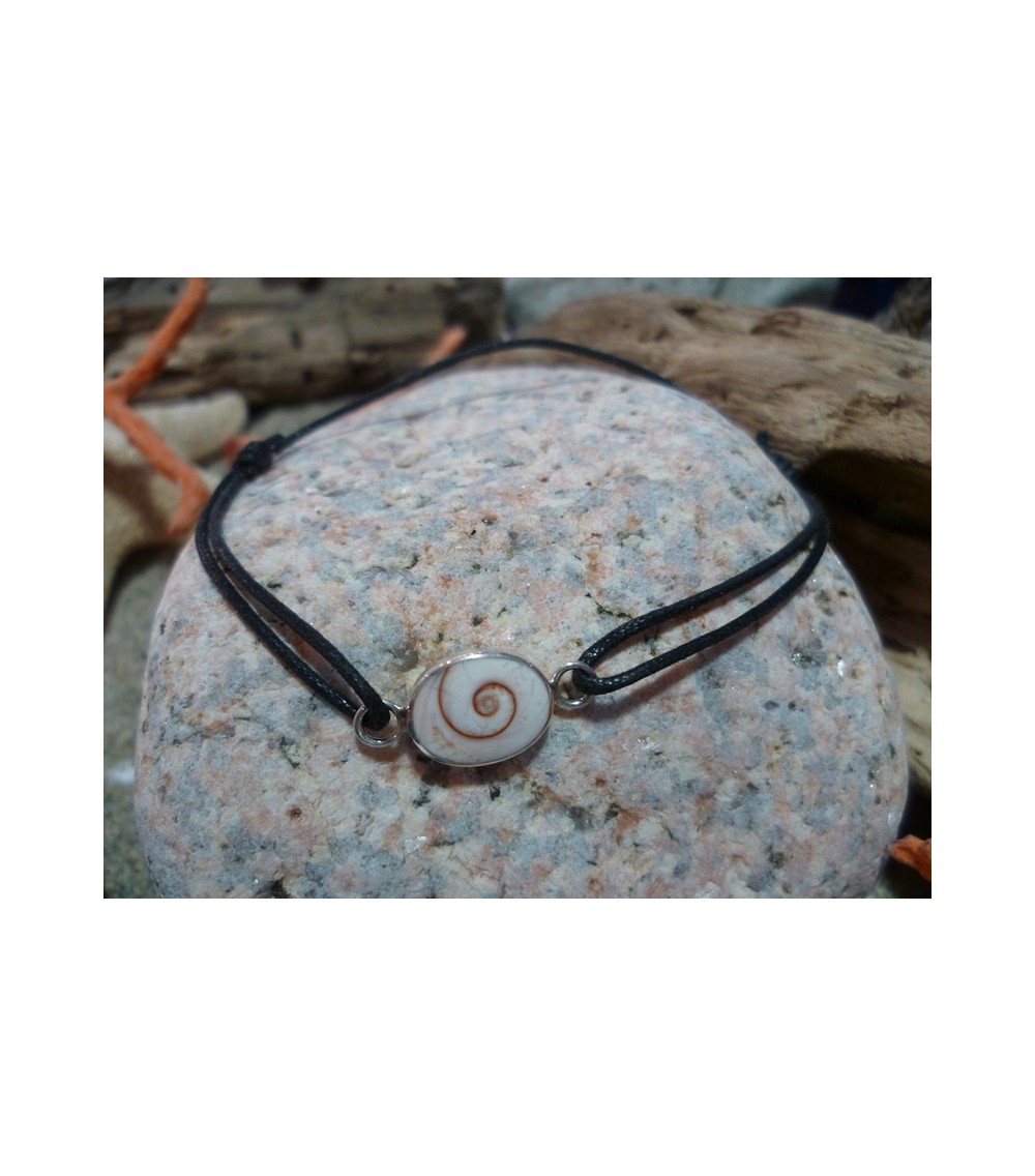 Bracelet argent massif et oeil de Sainte Lucie