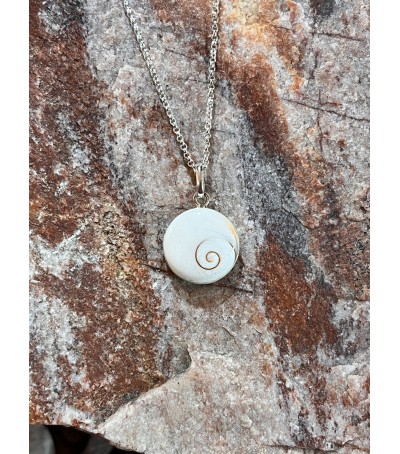 Pendentif argent massif et oeil de Sainte Lucie
