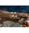 Boucles d'oreille argent massif oeil de Sainte Lucie et verre de plage