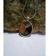 Pendentif argent massif et mélange de pierres de Corse