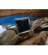 Bracelet argent massif et diorite noire