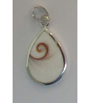 Pendentif argent massif et véritable oeil de Sainte lucie