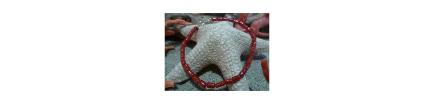 Bracelets with red coral