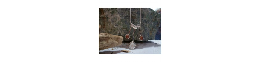 Necklaces with the Eye of Saint Lucia and Corsican stones